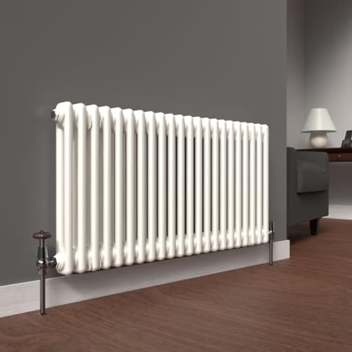 Lux Heat White Horizontal 2 Column Traditional Radiator 500mm (H) x 1010mm (W)