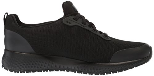 Skechers Womens Squad Sr Food Service Shoe, Black Flat Knit, 9 Us #TOP5