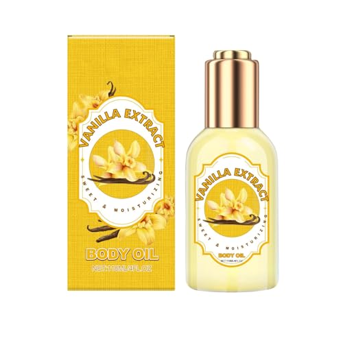 Aceite hidratante para el cuidado personal con sabor, aceite hidratante para piel seca, 118 ml HzN894 (amarillo, 12 x 4,7 cm)