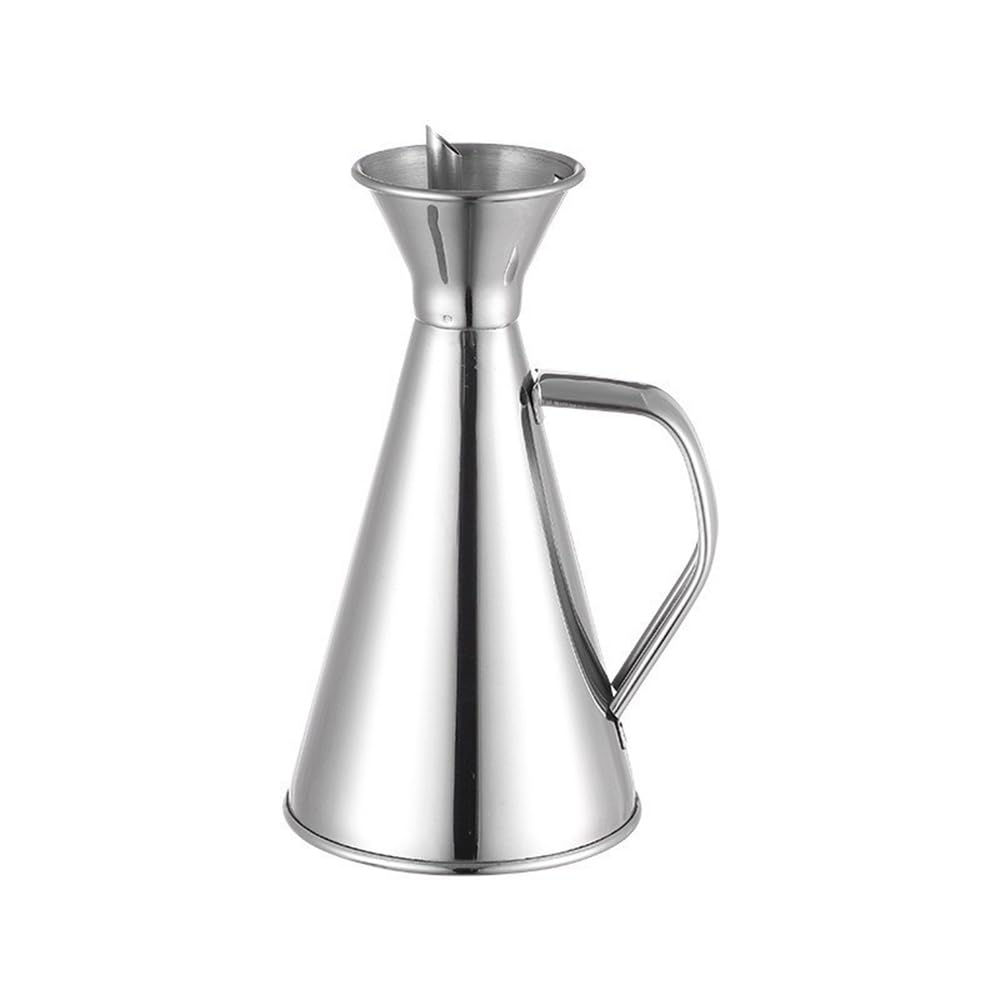 Bywxw Silvery Kitchen Oil Cruet Bottle,Stainless Steel Leak Proof Vinegar Dispenser