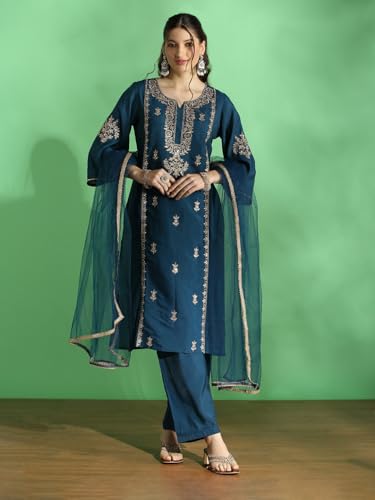 Image of Globus Women Kurta Set (GS578843 Maroon S)