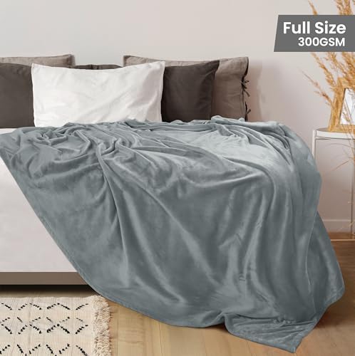 Image of Utopia Bedding Fleece Blanket Full Size Ash Grey 300GSM Luxury Fuzzy Soft Anti-Static Microfiber Bed Blanket (90x84 Inch)