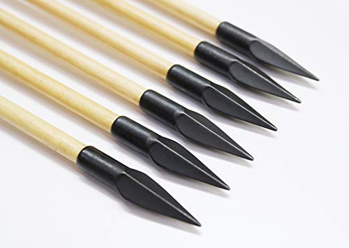 ARCHERY SHARLY Archery Wooden Arrows 5" Natural Turkey Feather Fletching for Recurve & Long Bow Target Hunting (6 Packs) - Thumbnail 4