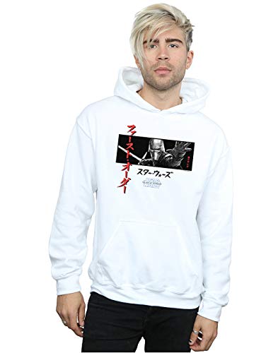 Absolute Cult Star Wars The Rise Of Skywalker Kylo Ren Katakana Art Stripe Men's Hoodie White Medium