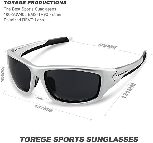 Torege 偏光スポーツサングラス 男女兼用 サイクリング ランニング 釣り ゴルフ Tr90 壊れないフレーム Tr12 Keser No