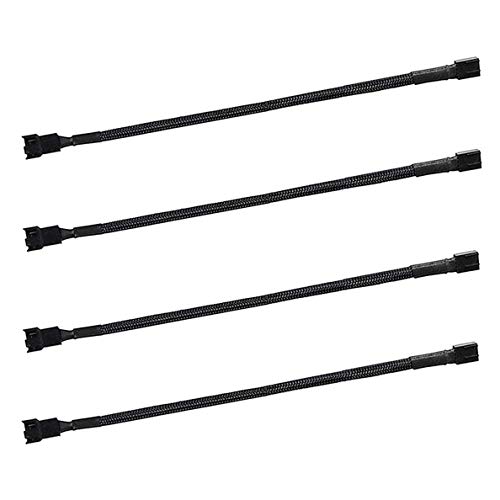 4 Pack 4-Pin PWM Fan Splitter Cable, 11.8"Sleeved Braided Adapter Computer PC Fan Power Extension Cable Converter for Computer ATX Case 3-Pin/4-Pin Cooling Fan Cable (Case Male to Female)