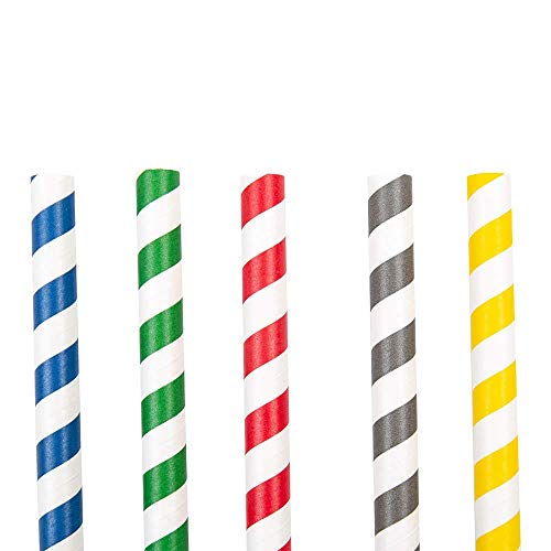 Miniatura 4 de García De Pou 50 Unidades - Pajitas Rectas A Rayas Ø1x21 Cm Surtido Papel