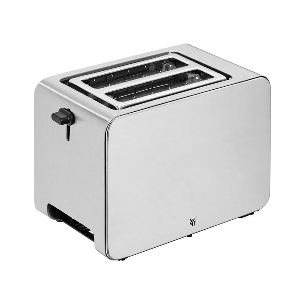 WMF Stelio Grille-pain 2 tranches en acier inoxydable, grille-pain double fente avec embout à pain, fonction bagel, 7 niveaux de brunissage, 900 W, acier inoxydable mat