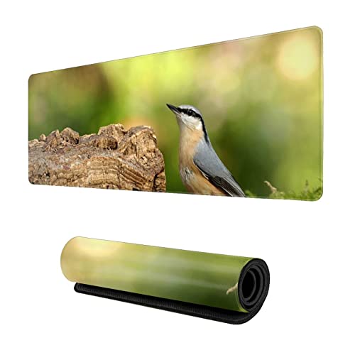 Wildlife Bird Nature Large Gaming Mouse pad,, with Non-Slip Base (11.8x31.5 inches), Comfortable, Foldable, Suitable for desktops, laptops, Keyboards, etc.