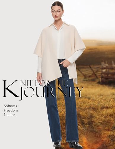 PULI Womens Luxury Open Front Shawl Wraps Casual Chunky Warm Capes Ribbed Knit Poncho Travel Sweater for Fall Winter2