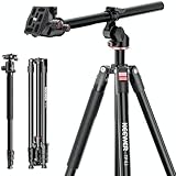 NEEWER Overhead Horizontal Camera Tripod Monopod with Ball Head & Flexible Center Column, 90 Inch Tall Metal DSLR Video Travel Stand, Arca Type QR Plate & Inverted Legs, Max Load 13.2 lbs, TP63