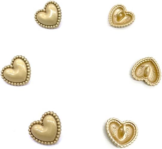 Miniatura 3 de Chic Haute Couture - Botones de metal con forma de corazón, botón dorado en forma de corazón, accesorios de ropa hechos a mano, botones de costura,