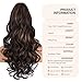 24 Inch Ponytail Extension, Layered Ponytail Extensions for Women, Soft Wavy Claw Clip in Ponytail Extension, Natural Synthetic Hair Pieces for Women (Color: Dark Brown with Honey Blonde Highlights)