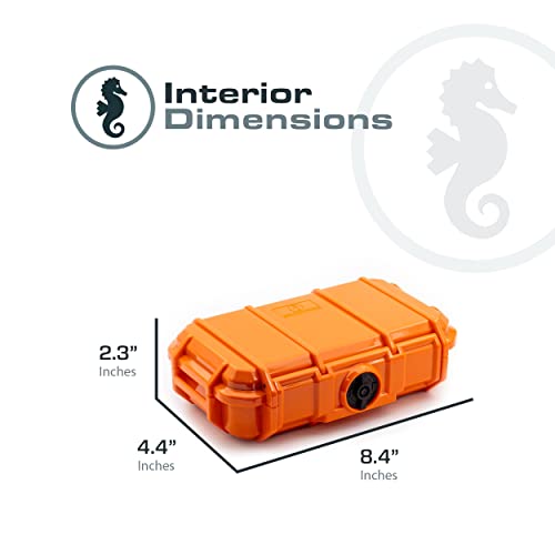 Seahorse 56 Portable Waterproof Hard Protective Micro Case With Accuform Foam - Mil Spec/Usa Made / Ip67 Waterproof/Lockable/Airtight/Smell Proof - For Hand Tools, Hobby Tools (Orange) #TOP7