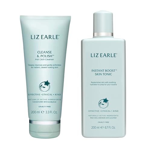 Liz Earle Hydration Duo - Gentle Face Wash (200 ml) & Facial Toner for Deep Cleansing and Hydrating - Boosts Hydration, Reveals Instant Radiance and Brightens Skin with Nourishing Botanicals (2 Count)