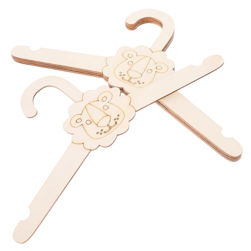 TOYZFRIENDY 5 Piezas Perchas de Madera para Diseño de León de Colgadores para Ropa y Accesorios Infantiles Organizador Versátil para Armarios y Guarderías