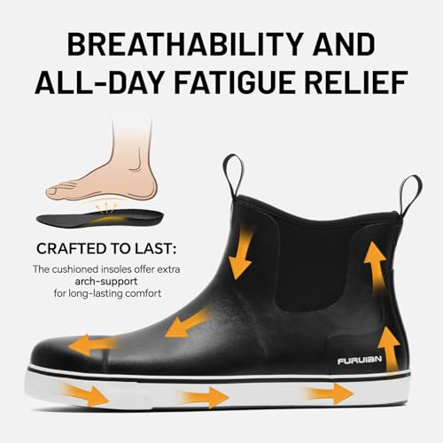 Furuian Men's Steel Toe Rain Boots Rubber Work Boots Waterproof Safety Shoes Ankle/Short Mud Boots Non Slip Chelsea Rain Shoes for Outdoor, Agriculture and Industrial Working4
