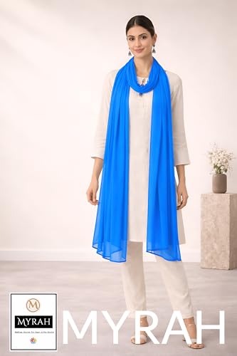 Image of MYRAH Chiffon Solid Casual Daily Use Dupatta For Women's & Girls Length - 2.50 Meter