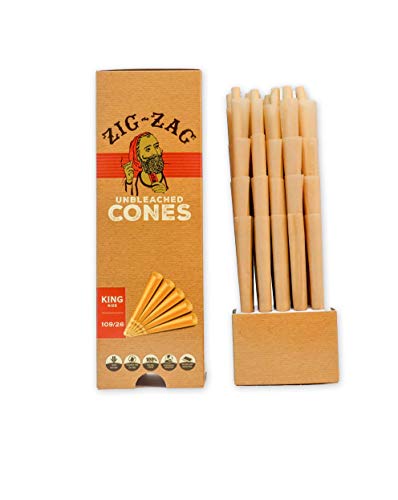 Zig Zag Rolling Papers - King Size - Pre Rolled Cones 100-Pack - Natural Unbleached Preroll Cones with Tips - Prerolled Rolling Paper Cone Pack - Pre Roll Cones for Filling -Easy To Use and Convenient