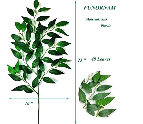 Funornam 24Pcs Italian Ruscus Greenery Stems Artificial Silk Greenery Plants Spray For Diy Wedding Arch Bouquet Filler Table Centerpieces Home Decor #TOP3