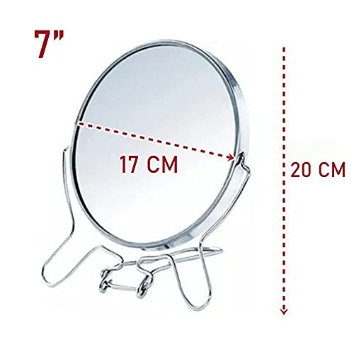 Espelho Para Maquiagem Dupla Face Aumento 7 Polegadas Mulher Beleza