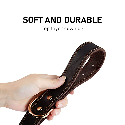 Dog-Collar-Genuine-Leather-Dog-Collar-Heavy-Duty-Dog-Collar-Wide-Dog-Collar-for-Small-Dog-Medium-Dog-Large-Dog-and-Extra-Large-Dog-M-1-Wide-for-152-192-Neck-Dual-Stitch-Brown - Cucciolini Doodles   Dog-Collar-Genuine-Leather-Dog-Collar-Heavy-Duty-Dog-Collar-Wide-Dog-Collar-for-Small-Dog-Medium-Dog-Large-Dog-and-Extra-Large-Dog-M-1-Wide-for-152-192-Neck-Dual-Stitch-Brown