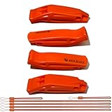HOLDALL Emergency Whistle with Lanyard, Safety Whistle for Outdoors Camping Survival Trekking Kayak Boating PFD & Signaling (Orange 4 Pack)