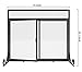 Calidola Flat Fireplace Screen with Doors,Solid Wrought Iron Frame with Metal Mesh, Flat Panel Decorative Fireplace Screen with Modern Design, Free Standing Spark Guard