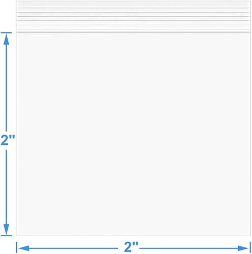 Miniatura 2 de 200 bolsas de plástico pequeñas con cierre de polietileno de 2 x 2 pulgadas de grosor de 4 mil, con cierre de cremallera, cierre resellable, bolsa