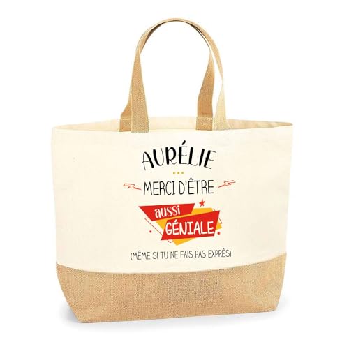 Cabas de plage Sac Aurélie en toile de jute pour vos courses