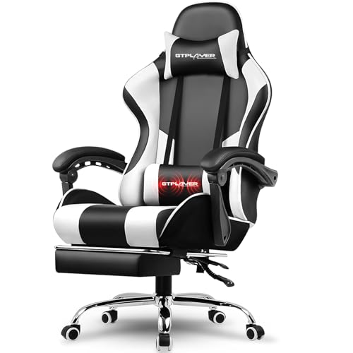 GTPLAYER Gaming Chair, Computer Chair with Footrest and Lumbar Support, Height Adjustable Game Chair...