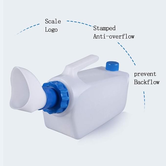 Orinal portátil femenino reutilizable azul 1000 ml miniatura 6