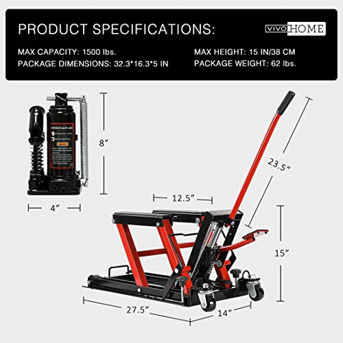 VIVOHOME Hydraulic Motorcycle Lift Jack