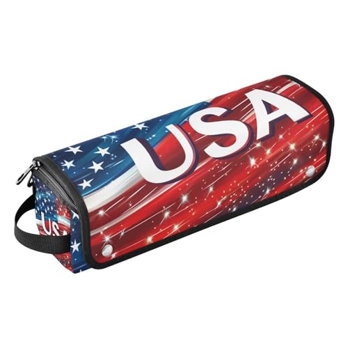 Bolso de viaje para herramientas de cabello con almohadilla resistente al calor impermeable para plancha rizadora, plancha alisadora y secador de pelo, bandera nacional Día de la Independencia miniatura 1