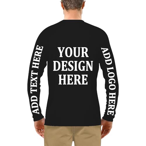 Custom Long Sleeve Shirt for Men Personalized Sun Protection T Shirts Design Image Text Logo Tee for Men Daily Life4