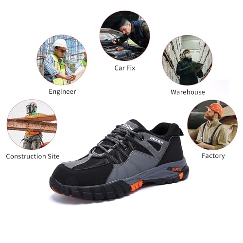 Safety Shoes Steel Toe Lightweight Work Sneakers for Men and Women Kevlar Midsole Slip Resistant Industrial Footwear