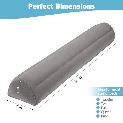 Image of USHMA 2Pack Travel Bed Rails for Toddlers | Non-Slip Soft Flocking Portable Inflatable Bed Rails for Toddlers | Travel Toddler Bed Rail for Full, Queen, King Size Beds | Portable Bed Rail for Travel