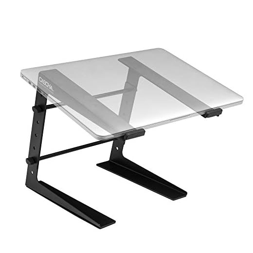 CASCHA Soporte para ordenador portátil, ajustable en 5 direcciones, equipo para DJ, de 10 a 17 pulgadas, negro