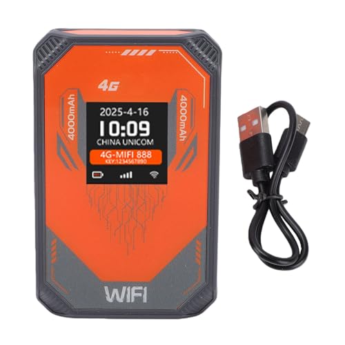 Image of Diydeg WiFi Hotspot, 300Mbps 4000mAh 4G WiFi Hotspot Device with SIM Card Slot, LCD Display Easy Setup Portable Travel Router for Cell Phone Laptop Computer Smart TV