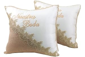 Elegant Embroidered "Nuestra Boda" Kneeling Pillows for Wedding Ceremonies