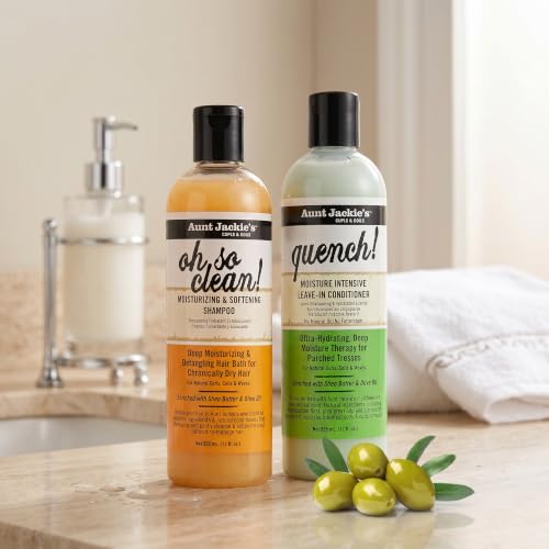 Aunt Jackie’s Oh So Clean! Shampoo & Quench Leave-In Conditioner Bundle – Includes Oh So Clean Shampoo (12 fl oz) | Quench Leave-In Conditioner (12 fl oz) image 4