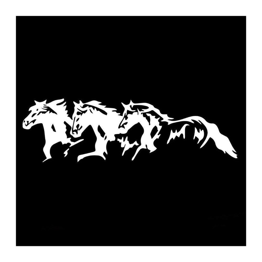 Horse Car Stickers Creative Vinyl Sticker On and Decals Window(White,L 21cmX71cm)