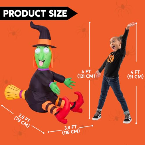 Joiedomi 4FT Halloween Inflatable Witch with Build-in LED Lights - image 4