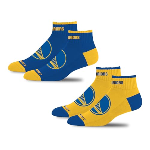 For Bare Feet NBA GOLDEN STATE WARRIORS Front and Center 2 Pack Team Colors Large