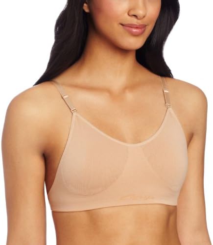 Capezio Women's Seamless Clear Back Bra With Transition Straps, Nude, Large
