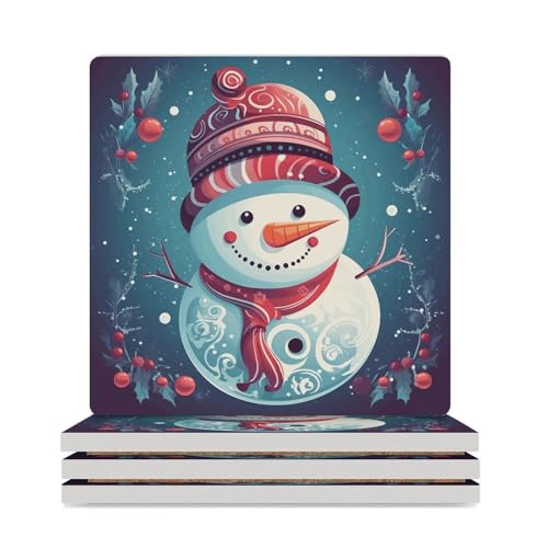 Dessous de verre bonhomme de neige réutilisable pour table basse - 2