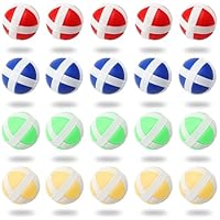 ZMDMAH 20 Stück Klettball, Kinder Darts Erstaz Bälle, Wurf Spiel Scheibe Ersatzbälle für Drinnen Draußen Kinder Erwachsene Party Klett Klettspiel