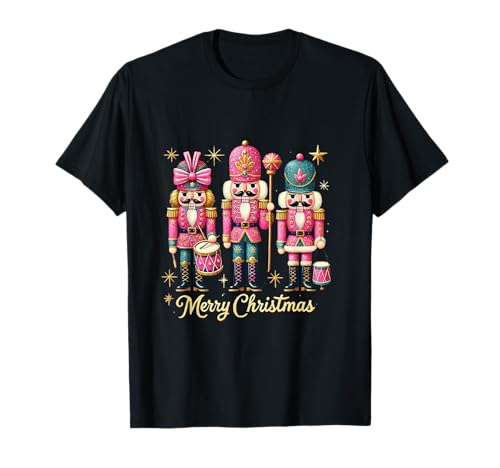 Nussknacker Weihnachten Damen Mädchen Frauen Rosa T-Shirt