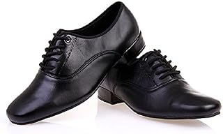 BeiBestCoat Men’s Classic Lace-up Leather Dance Shoes Modern Dancing Shoes, Black
