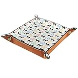 Produktabmessungen – Größe des Ledertabletts aufgeklappt: 20,5 x 20,5 cm; Maße zusammengeklappt: 14,5 x 14,5 x 3 cm.
